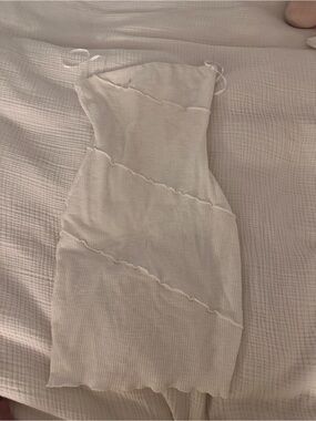 Princess Polly White Ribbed Bodycon Slip Dress XS